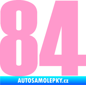Samolepka Startovní číslo 84 typ 2    světle růžová