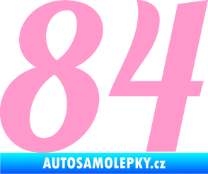 Samolepka Startovní číslo 84 typ 3  světle růžová
