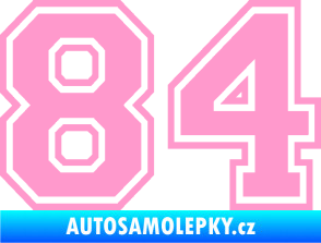 Samolepka Startovní číslo 84 typ 4 světle růžová