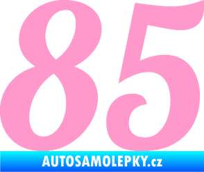 Samolepka Startovní číslo 85 typ 3   světle růžová