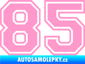 Samolepka Startovní číslo 85 typ 4 světle růžová