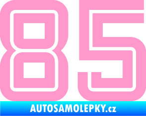 Samolepka Startovní číslo 85 typ 7 světle růžová