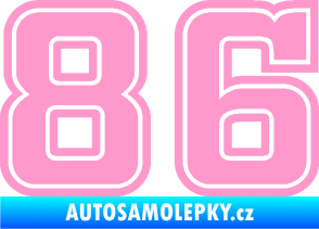 Samolepka Startovní číslo 86 typ 5 světle růžová