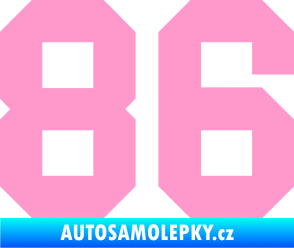 Samolepka Startovní číslo 86 světle růžová