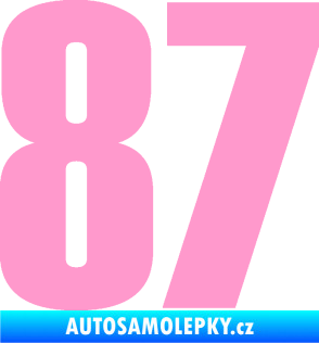 Samolepka Startovní číslo 87 typ 2       světle růžová