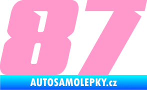 Samolepka Startovní číslo 87 typ 6 světle růžová