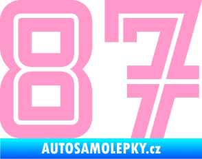 Samolepka Startovní číslo 87 typ 7 světle růžová