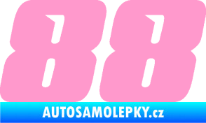 Samolepka Startovní číslo 88 typ 6 světle růžová