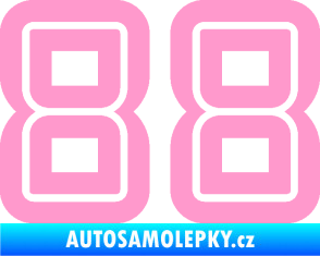 Samolepka Startovní číslo 88 typ 7 světle růžová