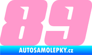Samolepka Startovní číslo 89 typ 6 světle růžová