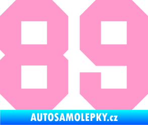 Samolepka Startovní číslo 89 světle růžová