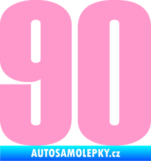 Samolepka Startovní číslo 90 typ 2          světle růžová