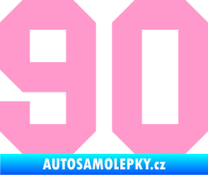 Samolepka Startovní číslo 90 světle růžová