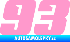 Samolepka Startovní číslo 93 typ 6 světle růžová