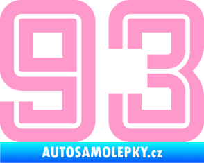 Samolepka Startovní číslo 93 typ 7 světle růžová