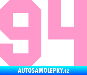 Samolepka Startovní číslo 94 světle růžová