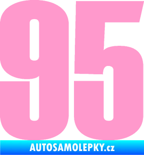 Samolepka Startovní číslo 95 typ 2     světle růžová