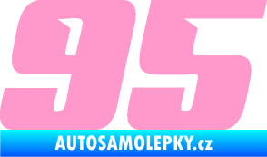 Samolepka Startovní číslo 95 typ 6 světle růžová