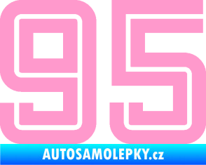 Samolepka Startovní číslo 95 typ 7 světle růžová