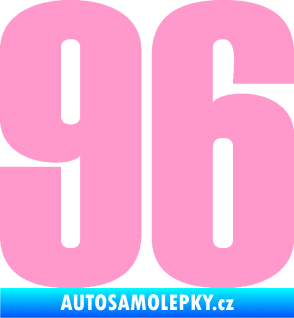 Samolepka Startovní číslo 96 typ 2     světle růžová