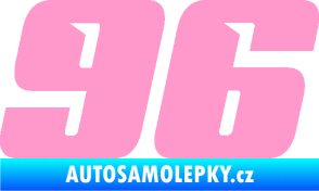 Samolepka Startovní číslo 96 typ 6 světle růžová