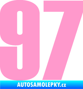 Samolepka Startovní číslo 97 typ 2 světle růžová