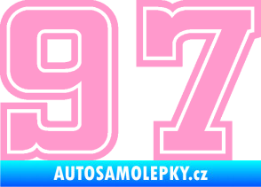 Samolepka Startovní číslo 97 typ 5 světle růžová