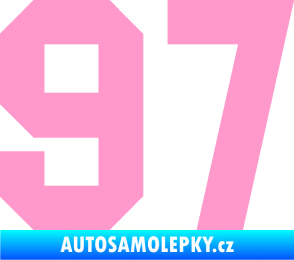 Samolepka Startovní číslo 97 světle růžová