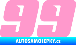 Samolepka Startovní číslo 99 typ 6 světle růžová