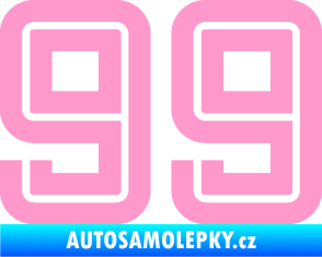 Samolepka Startovní číslo 99 typ 7 světle růžová