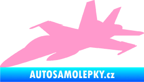 Samolepka Stíhací letoun 001 levá světle růžová