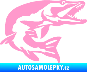 Samolepka Štika 001 pravá světle růžová