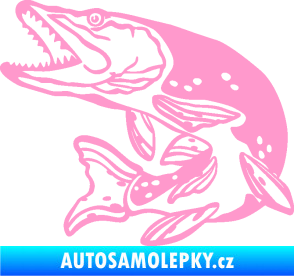Samolepka Štika 002 levá světle růžová