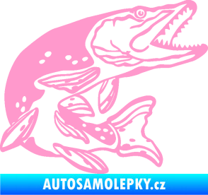 Samolepka Štika 002 pravá světle růžová