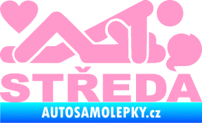 Samolepka Středa nápis světle růžová