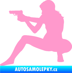 Samolepka Střelkyně 003 levá světle růžová