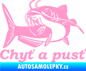 Samolepka Sumec 002 chyť a pusť levá světle růžová