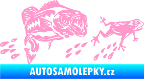Samolepka Sumec 005 levá se žábou světle růžová