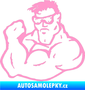 Samolepka Svalovec levá světle růžová