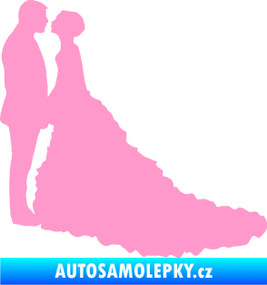 Samolepka Svatba 002 levá světle růžová