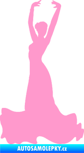 Samolepka Tanec 006 levá tanečnice flamenca světle růžová