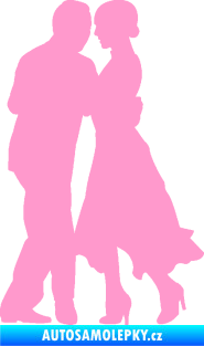 Samolepka Tanec 012 levá tango světle růžová