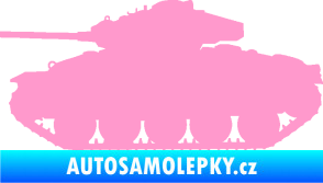 Samolepka Tank 001 levá WW2 světle růžová