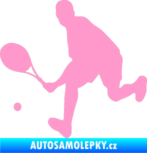 Samolepka Tenista 007 levá světle růžová