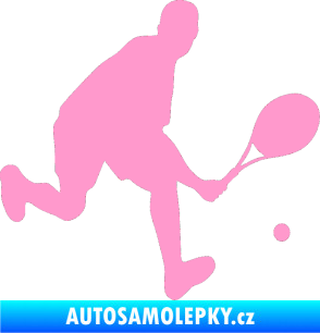 Samolepka Tenista 007 pravá světle růžová