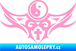 Samolepka Tetování 115 Jin a jang světle růžová