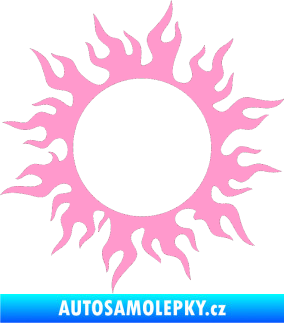 Samolepka Tetování 116 slunce s plameny světle růžová
