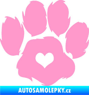 Samolepka Tlapka 006 pravá světle růžová