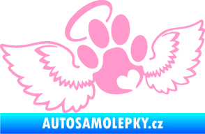 Samolepka Tlapka 010 andělíček levá světle růžová
