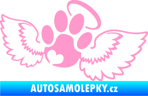 Samolepka Tlapka 010 andělíček pravá světle růžová